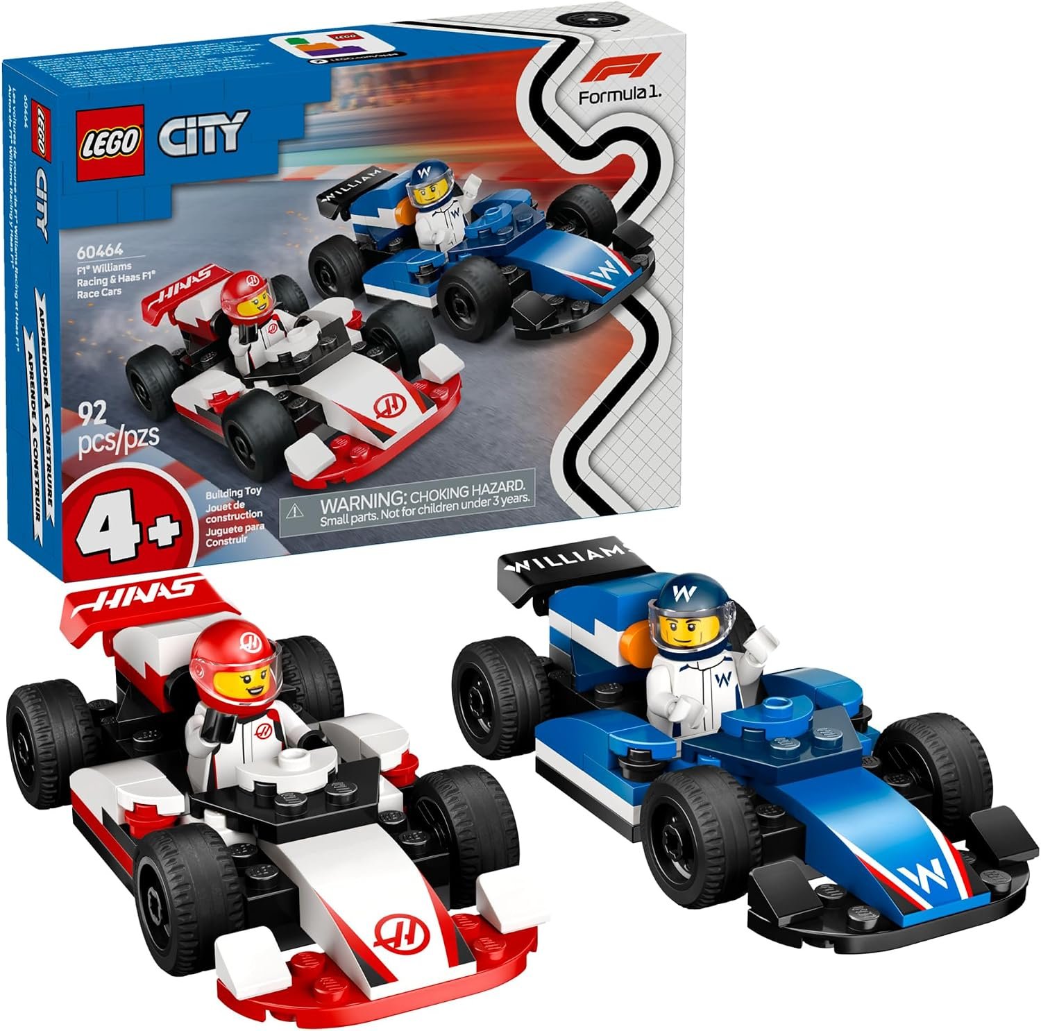 LEGO City F1 Williams Racing and Haas F1 Race Cars 60464